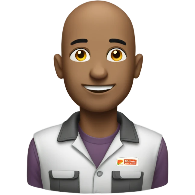 Bald guy working with gas emoji