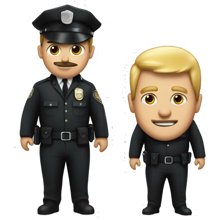 Fried man with non fried man cop suit on top emoji