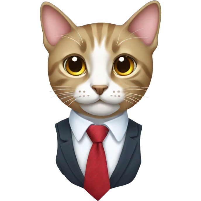 Cat with tie  emoji
