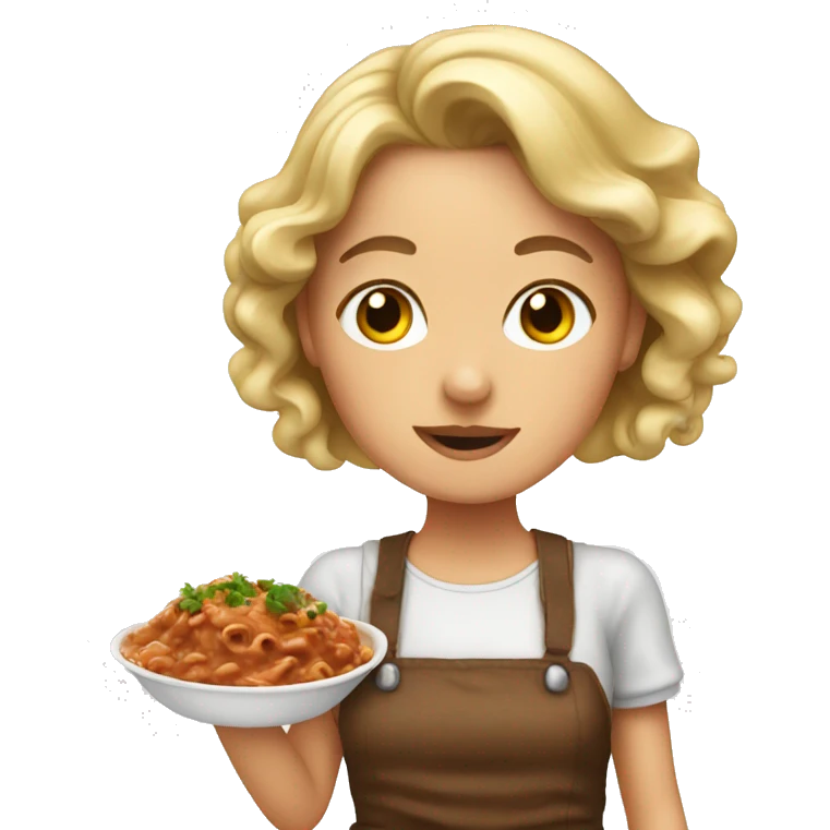 german girl with stroganoff emoji