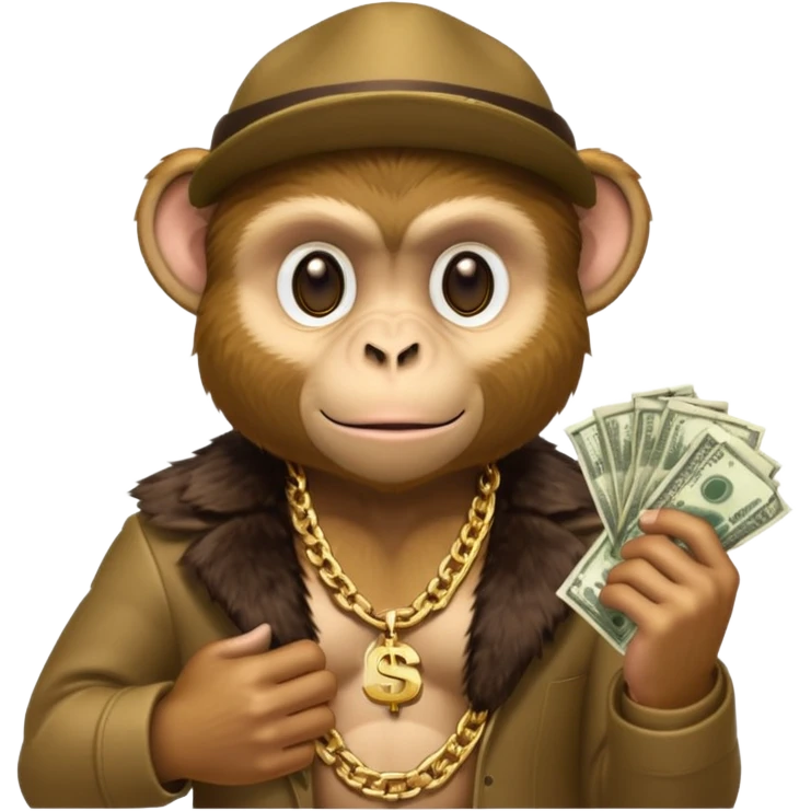 gangester monkey with money emoji