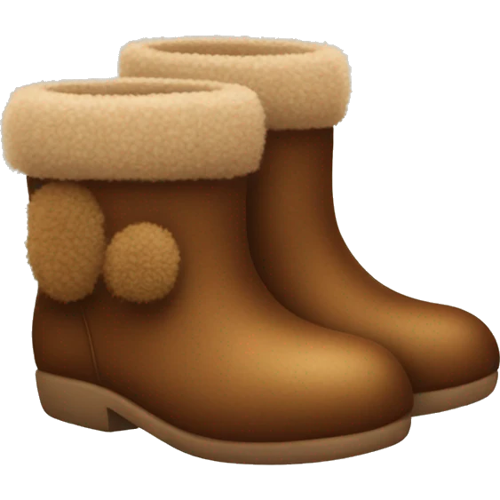 cute brown fuzzy boots emoji