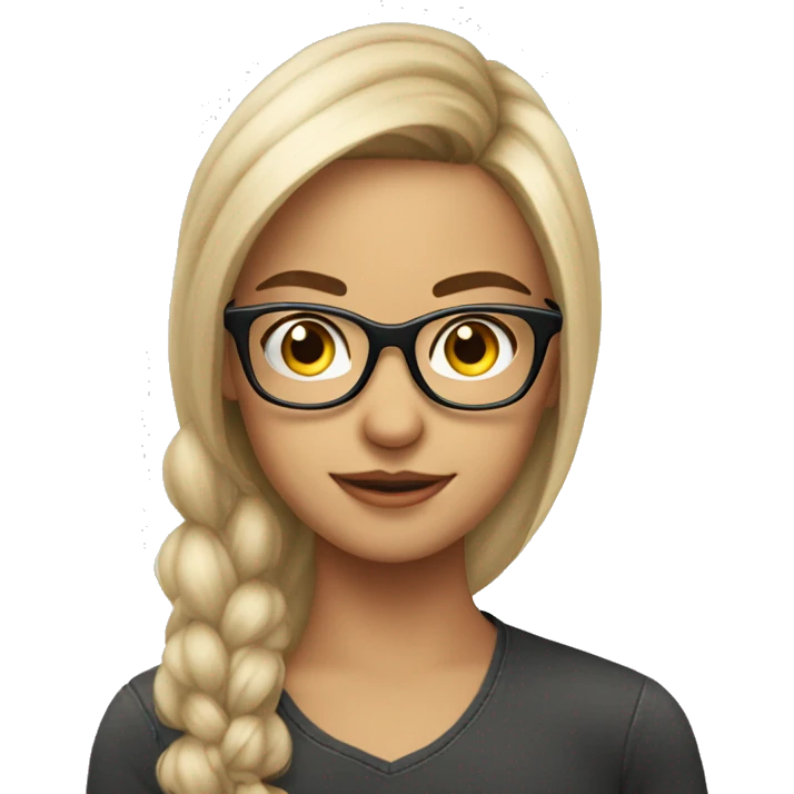 girl in glasses looks at guy's photo emoji