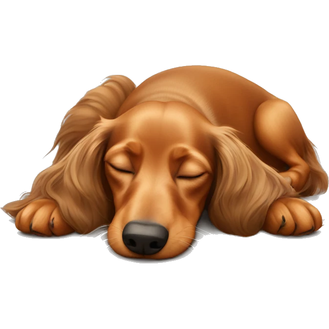 Longhaired Dachshund sleeping emoji