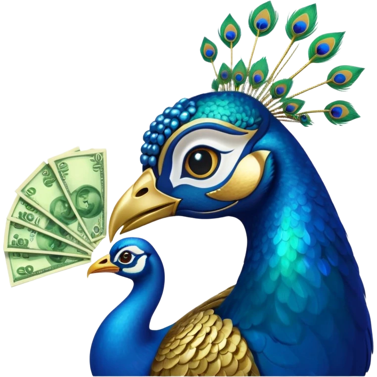 Peacock with cash   emoji