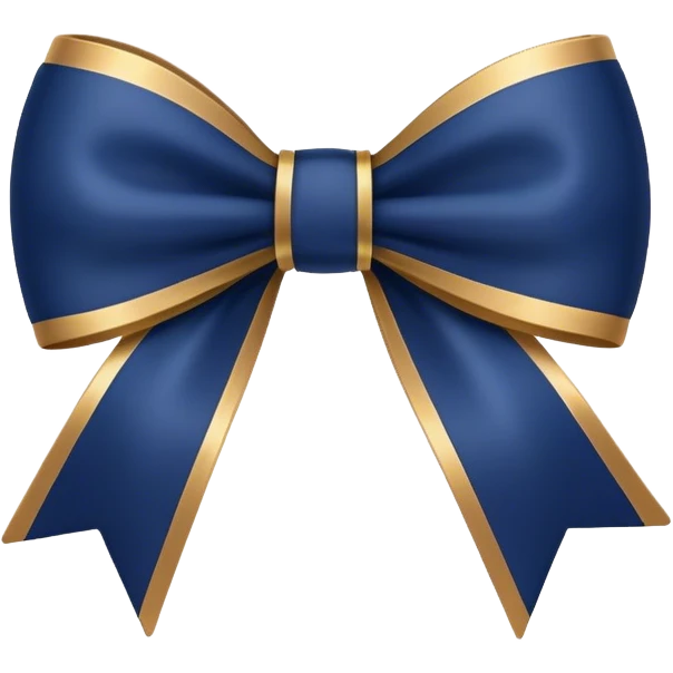 Navy blue and dark gold bow emoji