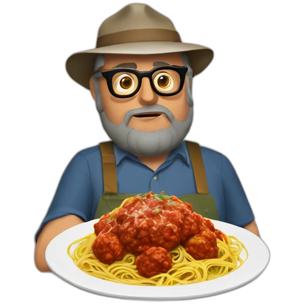 Sergio Leone eating spaghetti and meatballs emoji