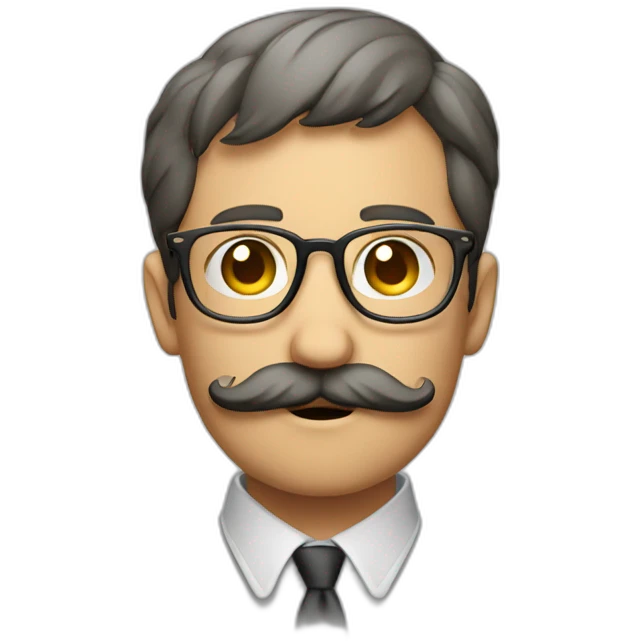 glasses and mustache man begging for help face emoji