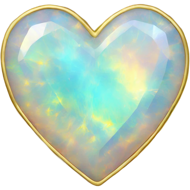 opal gemstone heart gold outline emoji