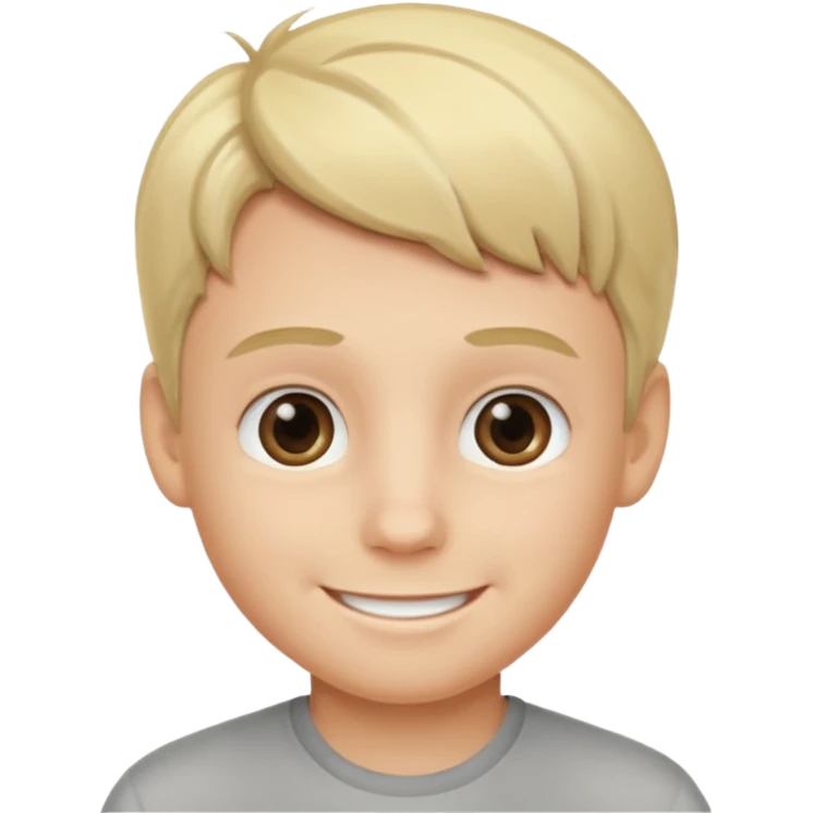 blond boy with grey eyes smiling emoji