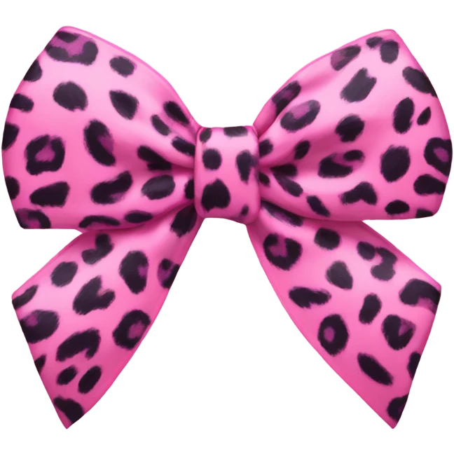 Pink leopard print bow emoji