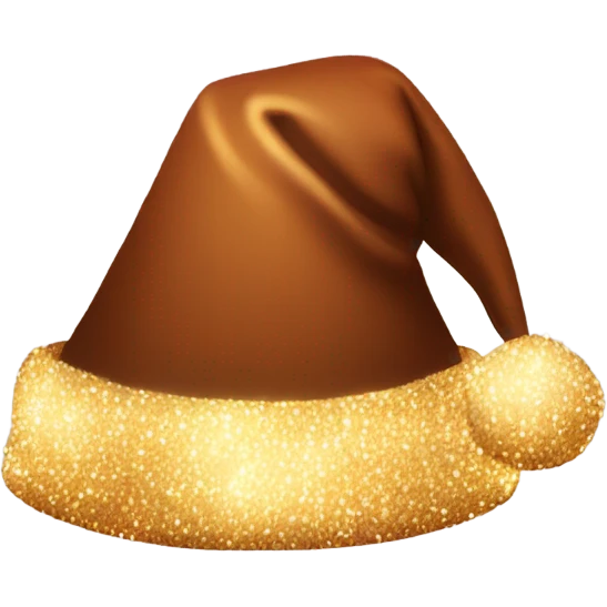 brown santa claus hat with shimmering garland emoji