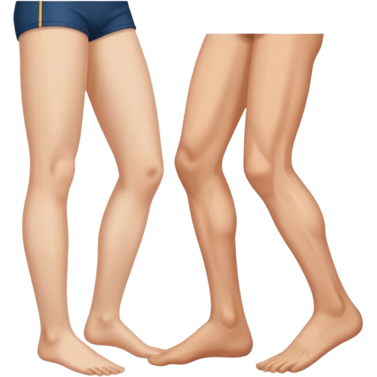 Two woman’s legs seen from the side and a man’s head between the two legs emoji