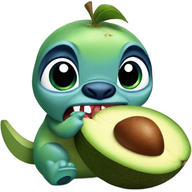 Stitch eating avacado emoji