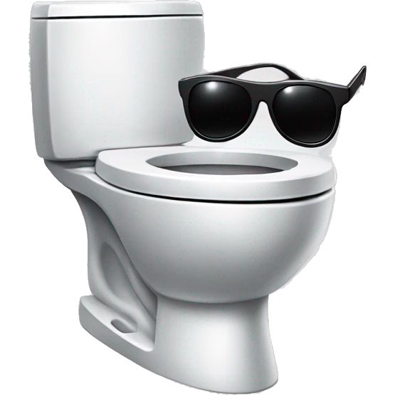 Toilet bowl wearing sunglasses emoji