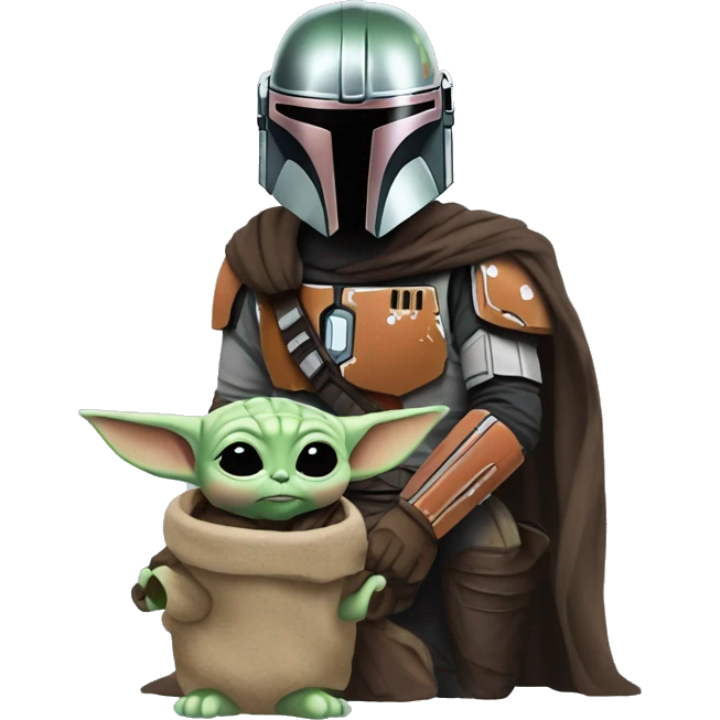 The mandalorian avec baby yoda emoji
