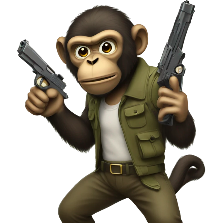 Big Monkey with a gun emoji
