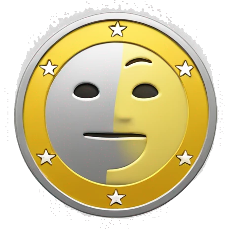 yellow and faceless 1 euro coin emoji