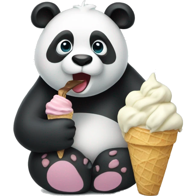 Panda eating ice cream emoji