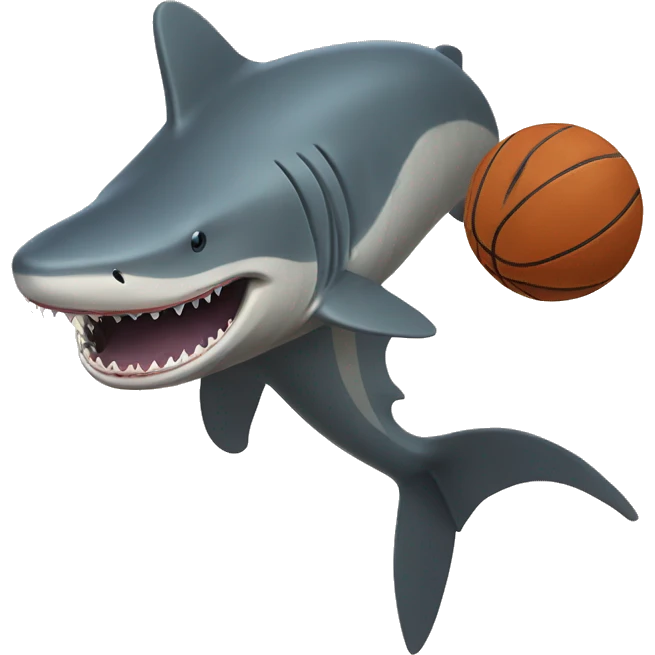 Basking shark playing basketball  emoji