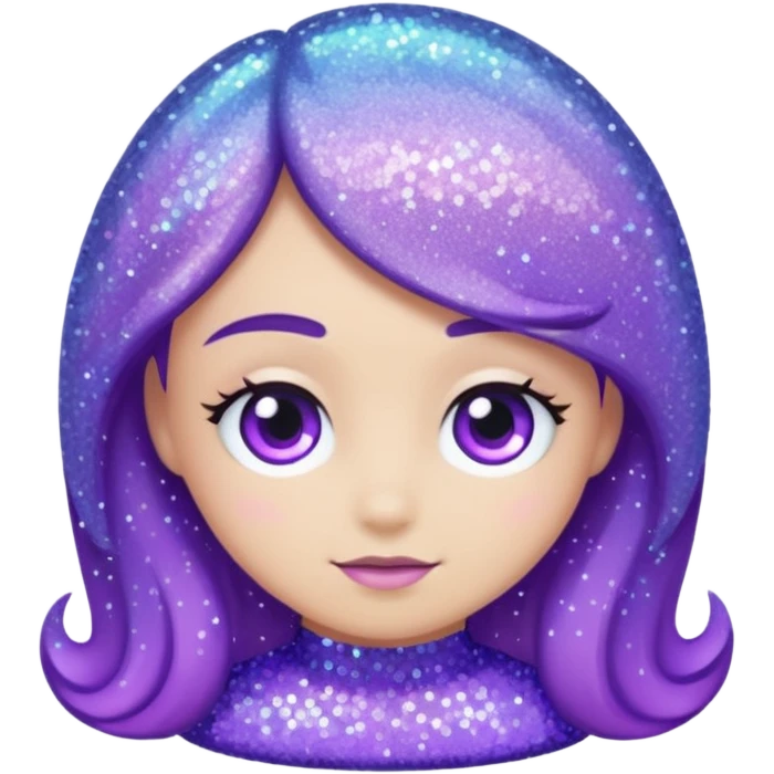 Glitter Purple and Cian add emoji