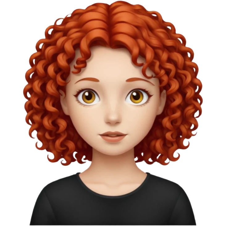 Girl with red curly hair emoji