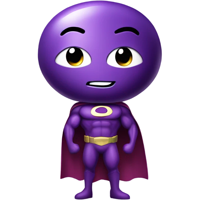 Eggplant superhero emoji