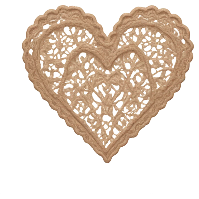 Pale brown lace heart emoji