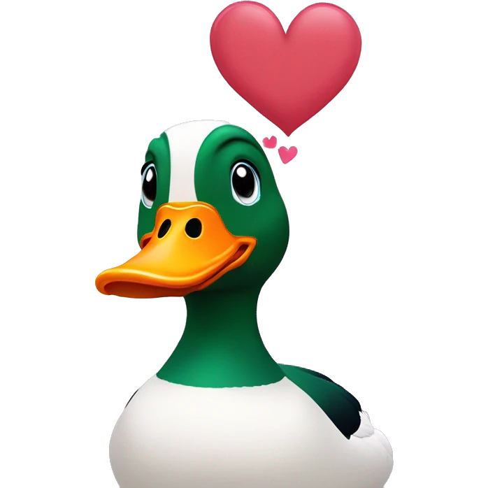 mallard duck with hearts as eyes emoji