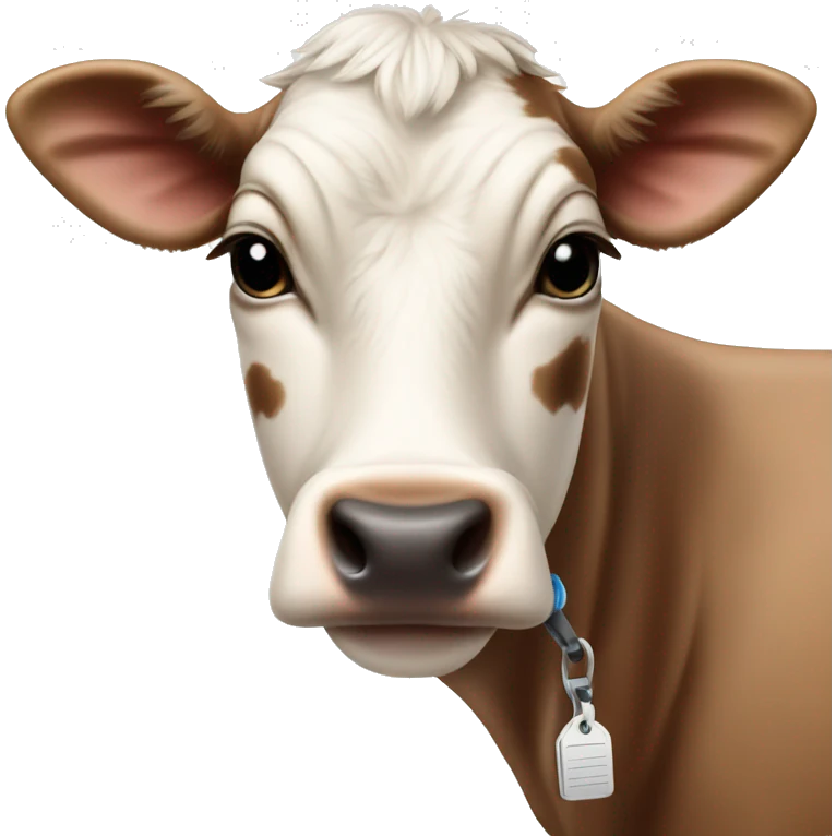 calf with an ear tag emoji