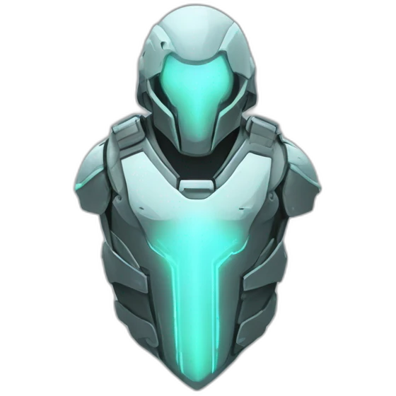 futuristic Phantom Infiltration armored breastplate colored with ghost effect emoji