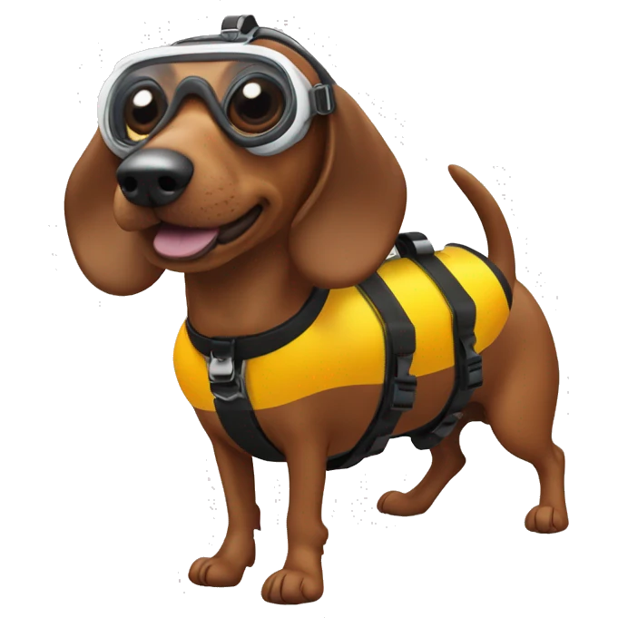 Weiner dog scuba diving  emoji