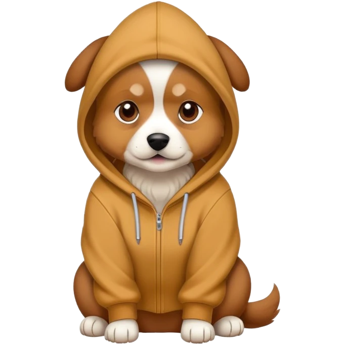 Dog wearing a hody emoji