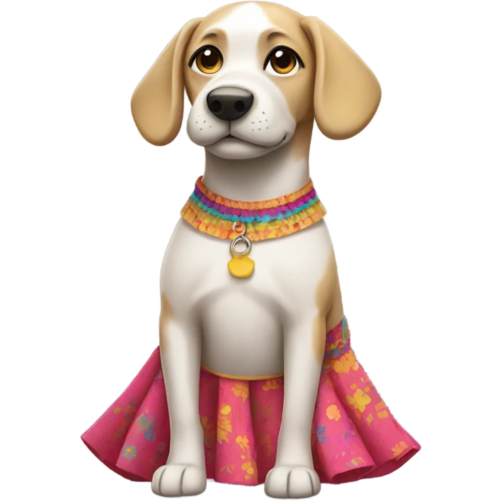 Dog wearing a skirt emoji