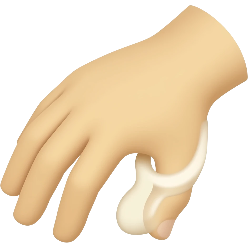 limp wrist gay hand emoji basic yellow color like 🫳🏼 but hanging down at wrist side view emoji