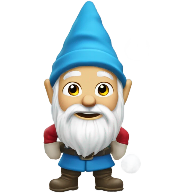 Snowball fight garden gnome emoji