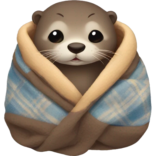 otter cozy in blanket emoji