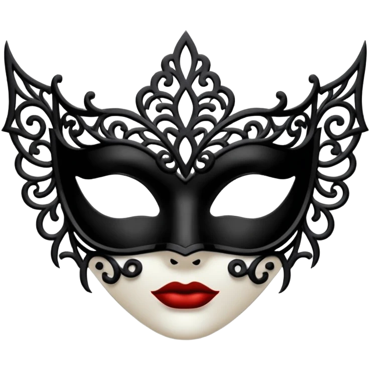 goth black lace mask emoji