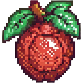 Guaraná berries, retro and blocky emoji