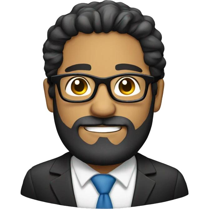 Hispanic man with a beard and glasses emoji