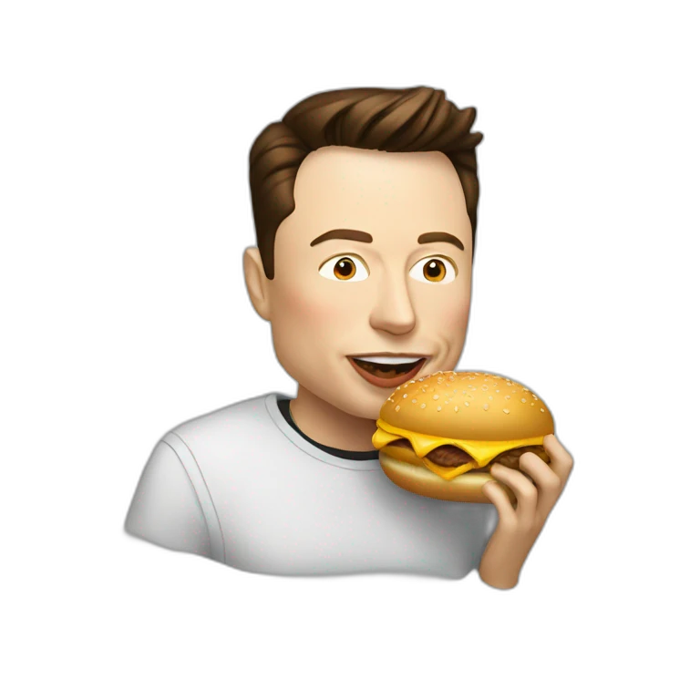 elon musk eating mcdonald emoji