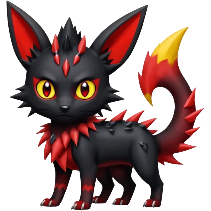  Shiny edgy dark gloomy red gothic cool badass emo-Litten-Umbreon-Salandit-Jolteon-fusion emoji