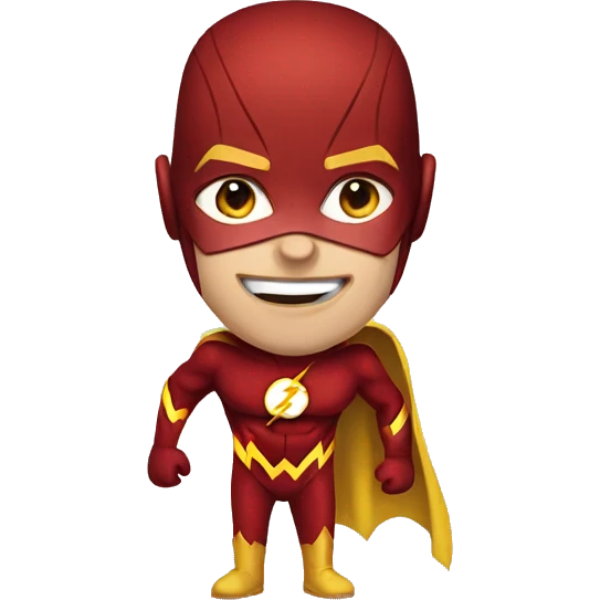 Handsome man dressed as The Flash emoji