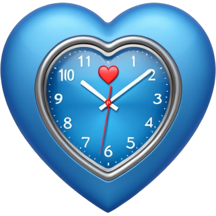 blue heart with a clock emoji
