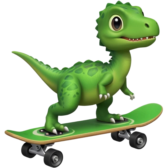 Baby dinosaur on a skateboard emoji