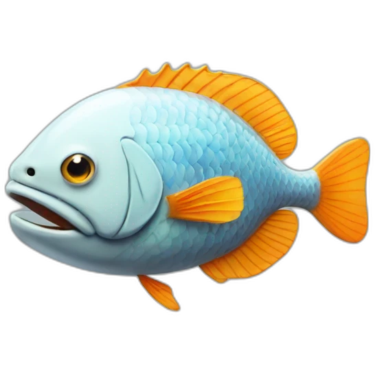 A fish with a big mega brain emoji