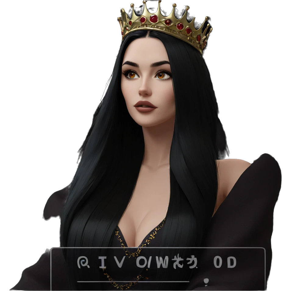 girl with black hair crown emoji