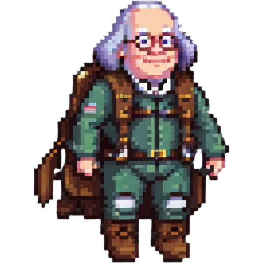 Ben Franklin wearing a jetpack emoji