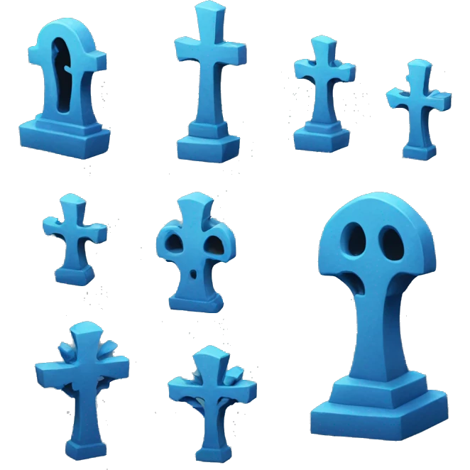 Blue graveyard emoji