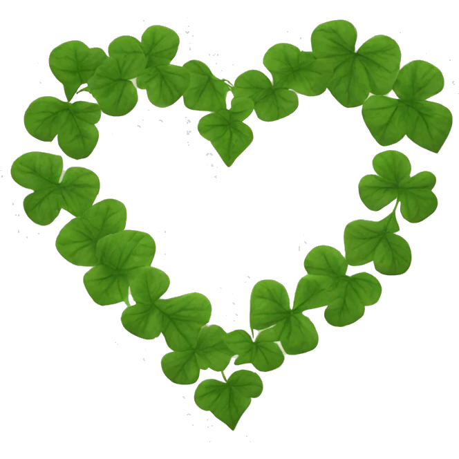 heart with ivy leaves around it emoji